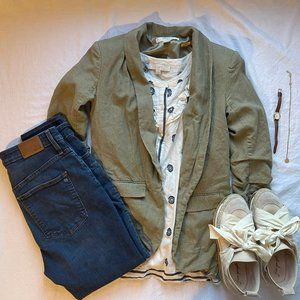 Olive linen blazer